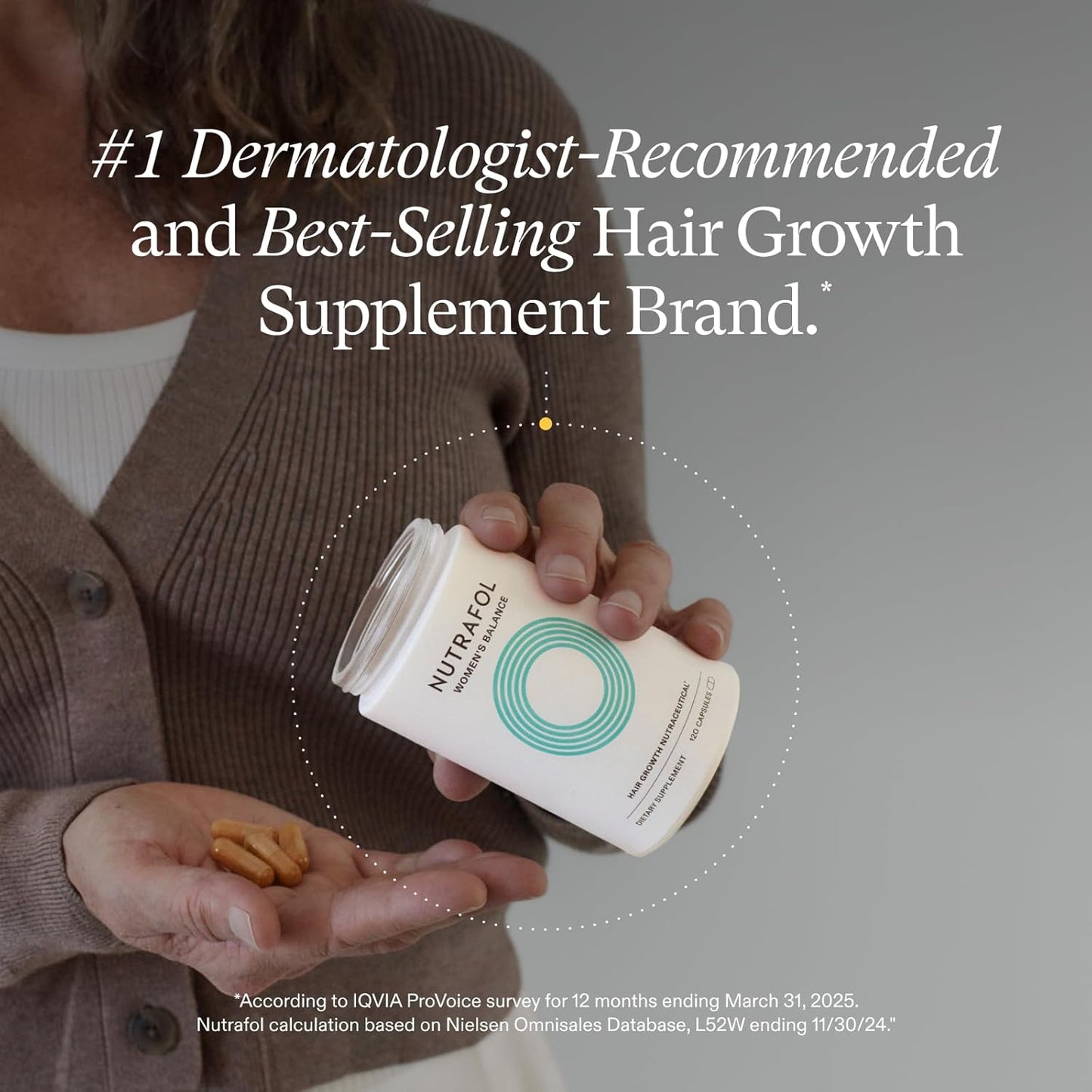 Nutrafol Women’s Balance Hair Growth Supplement – 120 Capsules | Ages 45+ | 1-Month Supply
