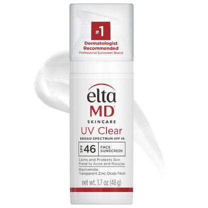 EltaMD UV Clear Face Sunscreen SPF 46 – Oil-Free, Zinc Oxide Protection – 1.7 oz