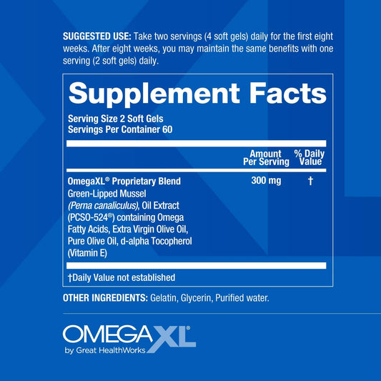 OmegaXL Joint Support – 300 Softgels (Green-Lipped Mussel Oil)