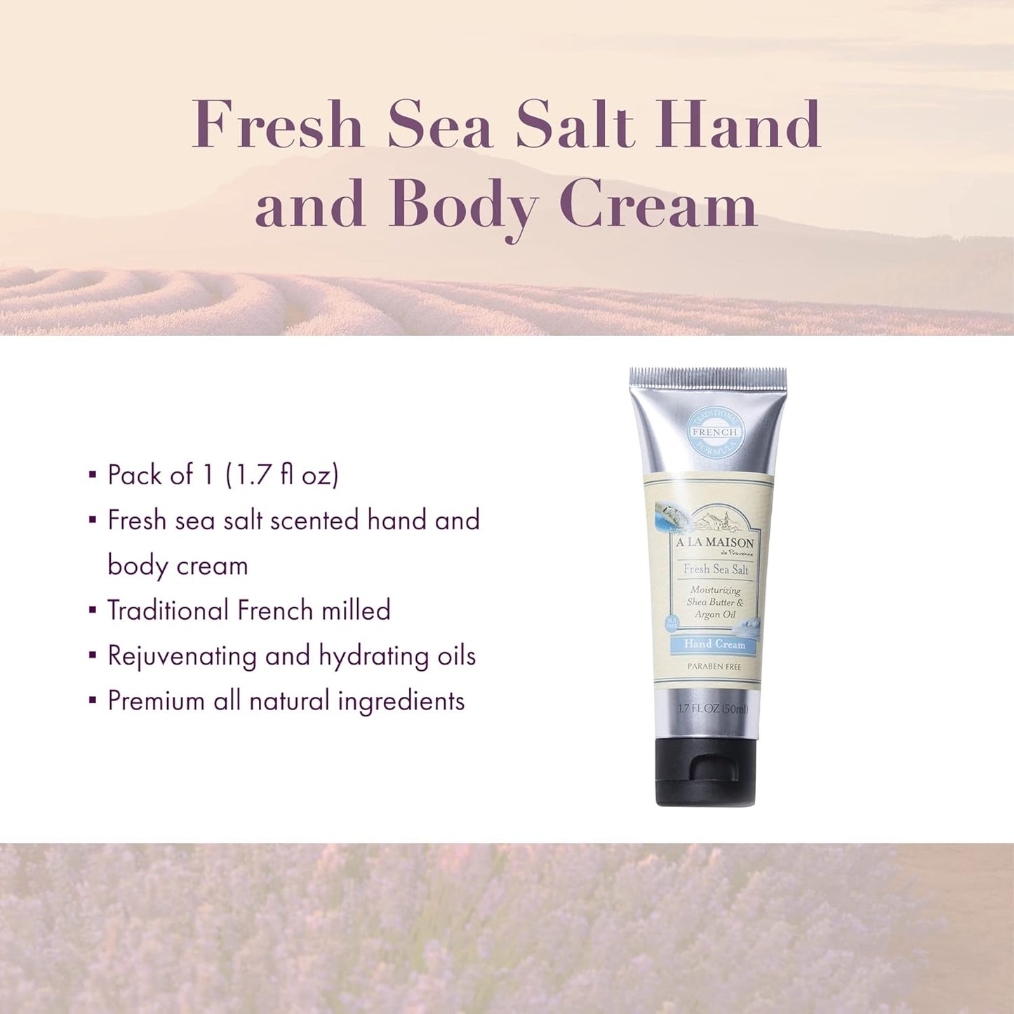 A LA MAISON Fresh Sea Salt Moisturizing Hand Cream – With Argan Oil & Shea Butter