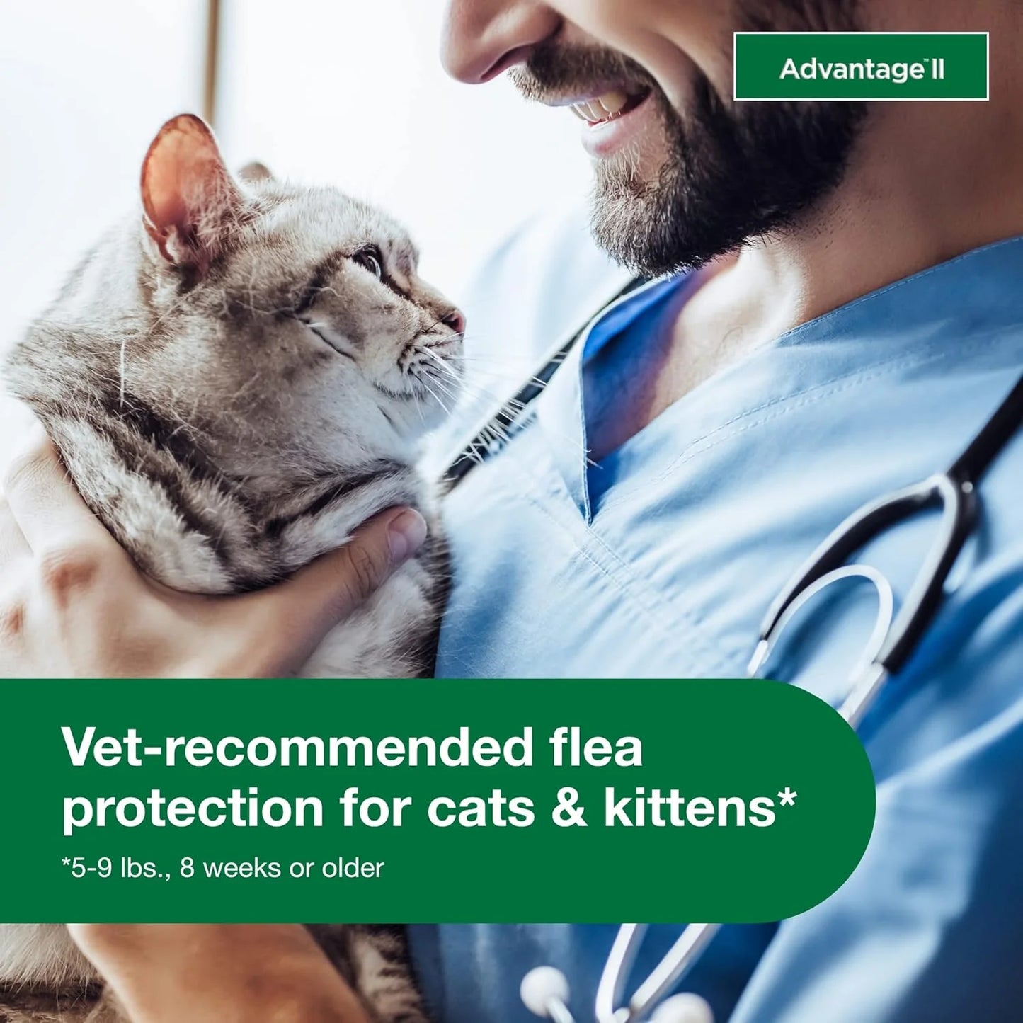Advantage II Small Cat Flea Treatment & Prevention – Vet Recommended | For Cats 5-9 lbs | 2-Month Supply