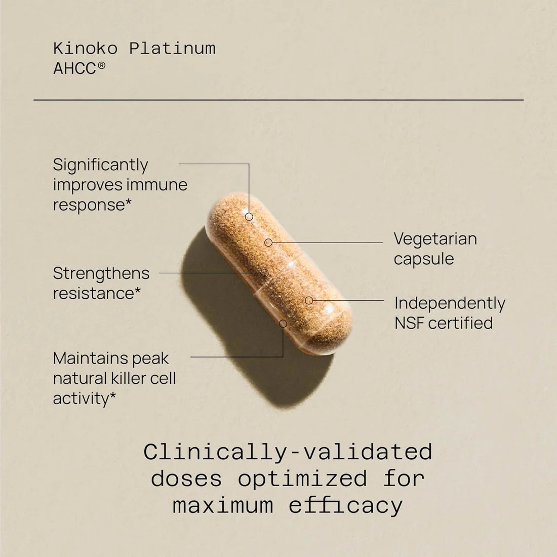 Quality of Life Premium Kinoko Platinum AHCC Herbal Supplement 60 Vegicaps