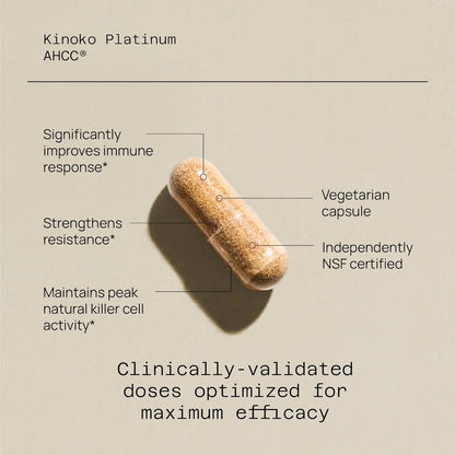 Quality of Life Premium Kinoko Platinum AHCC Herbal Supplement 60 Vegicaps