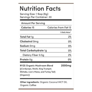 RYZE SUPERFOODS Mushroom Coffee USDA Organic 30 servings
