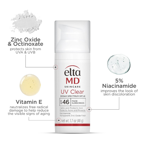 EltaMD UV Clear Face Sunscreen SPF 46 – Oil-Free, Zinc Oxide Protection – 1.7 oz