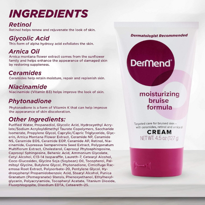 Dermend Arnica Bruise Cream with Vitamin K – Moisturizer for Bruised, Aging & Sensitive Skin – 4.5 oz