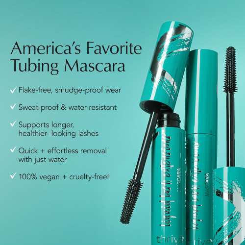 Thrive Causemetics Liquid Lash Extensions Mascara – Brynn (Rich Black), Lengthening & Volumizing