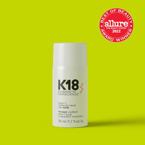 K18 Leave-In Molecular Hair Mask – Repairs Bleached, Colored & Heat-Damaged Hair – 50ml (1.7 oz)