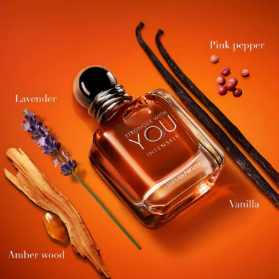 Armani Beauty Stronger With You Intensely Eau de Parfum for Men – Deep & Seductive Oriental Woody (3.4 fl oz / 100 ml)