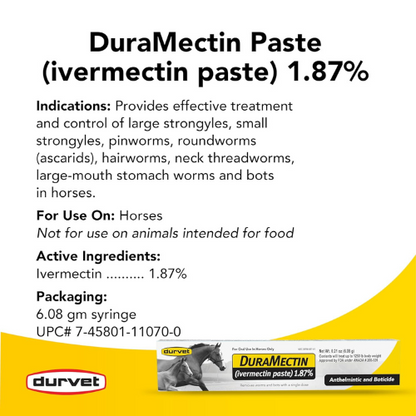 DuraMectin Horse Paste 6.08g (for Horses only) Pack of 6