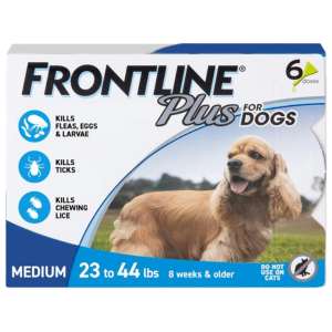 Frontline Plus Flea & Tick Treatment for Medium Dogs (23-44 lbs) – 6 Doses