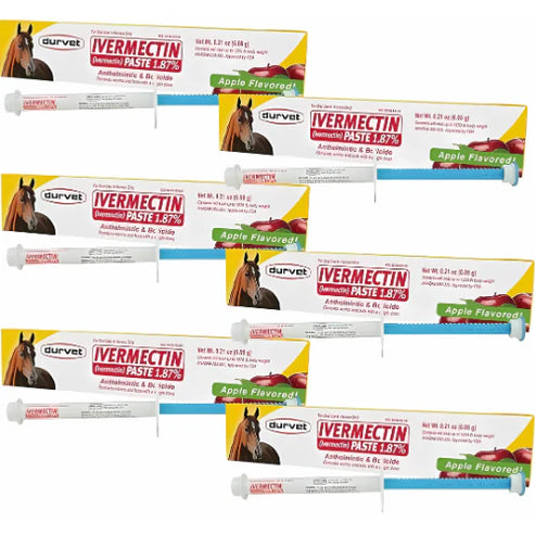 Durvet Ivermectin Paste Dewormer – 6.08g Dose Pack of 6