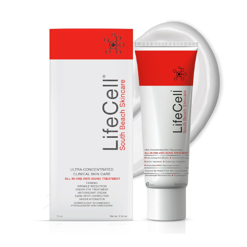 LifeCell All-In-One Anti-Aging Cream – Targets Wrinkles, Dark Circles & Sun Damage – Retinol, Vitamin C & Hyaluronic Acid – 2.54 oz